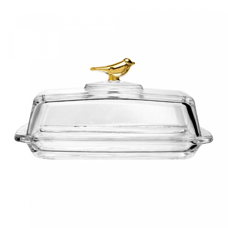 Manteigueira-Retangular-com-Tampa-Golden-Bird-18cm-x-10cm-x-9cm-Cristal-Ecologico-Wolff