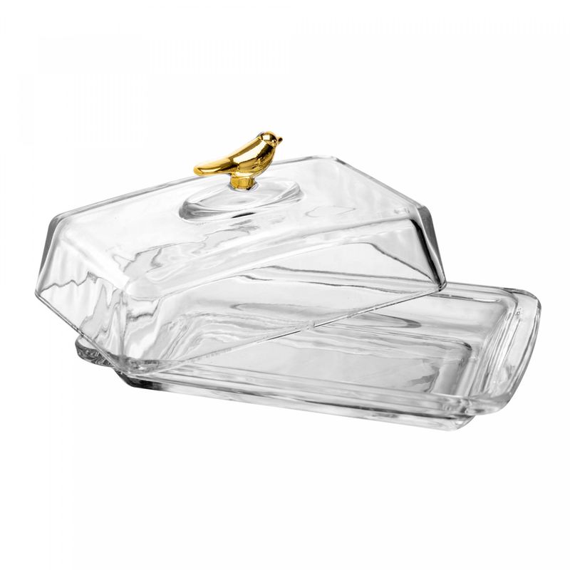 Manteigueira-Retangular-com-Tampa-Golden-Bird-18cm-x-10cm-x-9cm-Cristal-Ecologico-Wolff