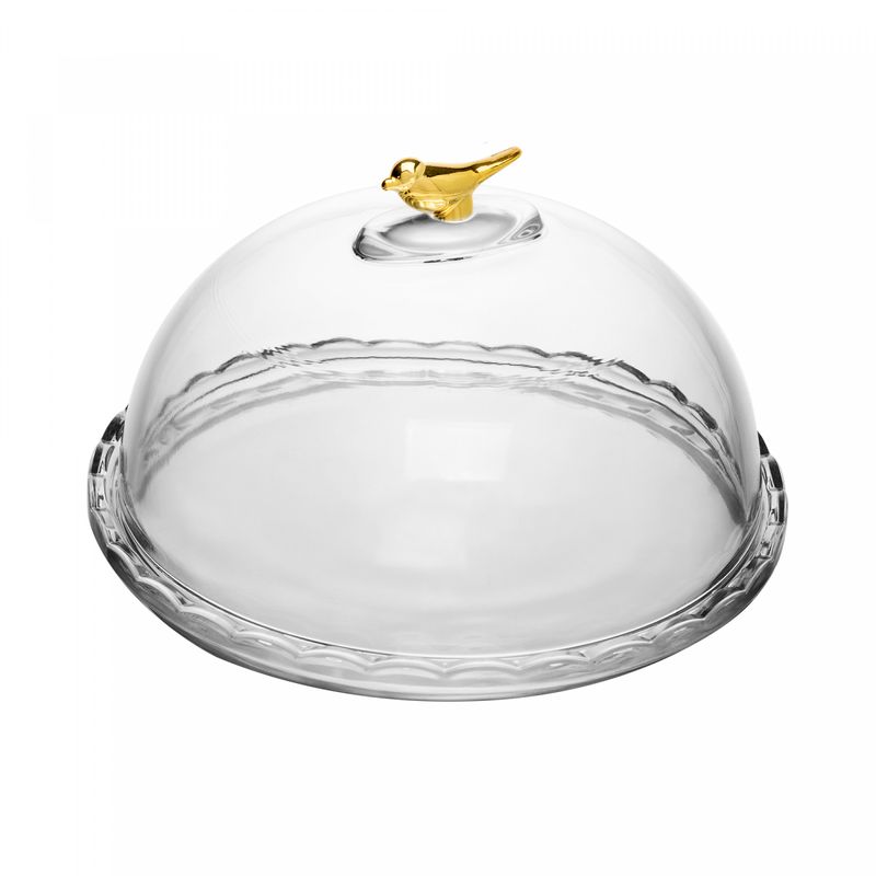 Queijeira-Golden-Bird-20cm-com-Tampa-Cristal-Ecologico-Wolff
