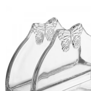 Porta Guardanapos de Vidro Butterfly 13cm x 4cm x 9cm - Wolff