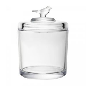 Pote de Cristal Ecológico com Tampa Bird 10,5cm x 10,5cm x 14,5cm - Wolff
