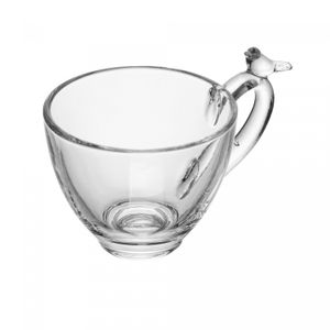 Conjunto 4 Xícaras de Chá de Cristal Ecológico com Pires Bird 180ml - Wolff