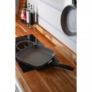Bistequeira de Indução em Alumínio com Revestimento Cerâmico Granilite Cinza 24cm - Wolff