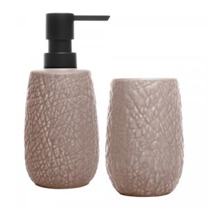 Conjunto 2 Peças para Banheiro de Cerâmica Stone Bege - Wolff