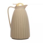 Garrafa-Termica-de-Plastico-Bege-com-Tampa-Dourada-New-Rattan-1L-Wolff