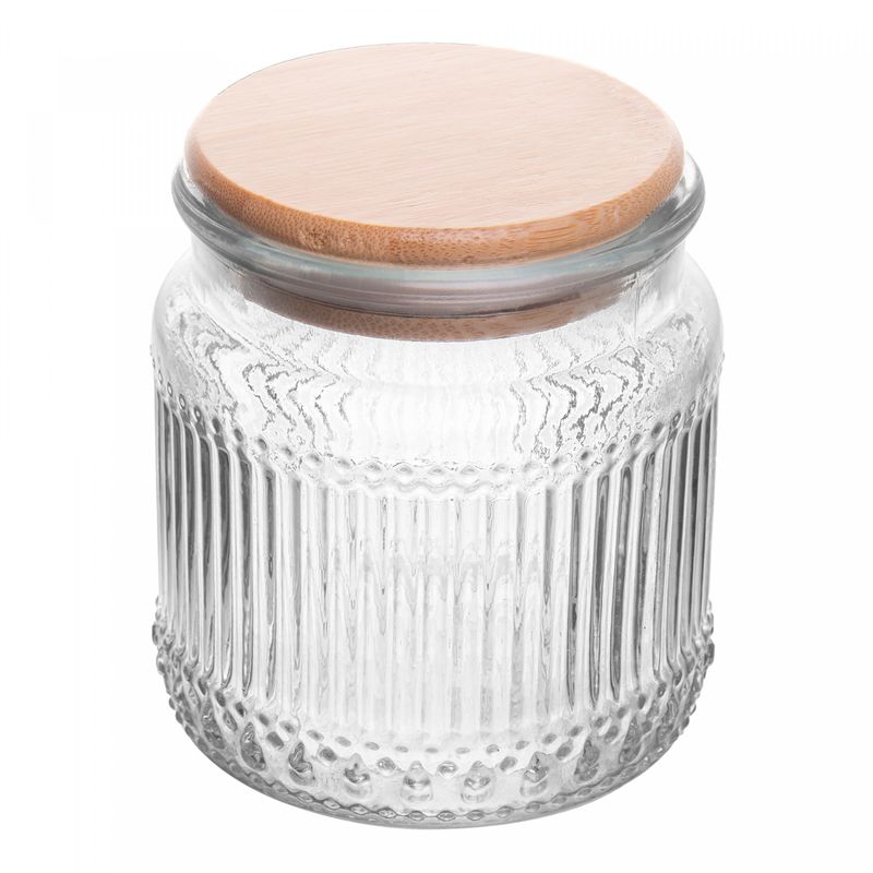 Porta-Mantimento-de-Vidro-com-Tampa-de-Bambu-Lines-530ml-Wolff
