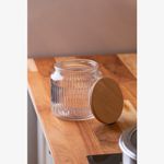 Porta-Mantimento-de-Vidro-com-Tampa-de-Bambu-Lines-530ml-Wolff