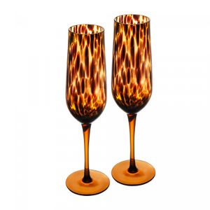 Conjunto 2 Taças para Champanhe De Vidro Leopard 210Ml - Wolff