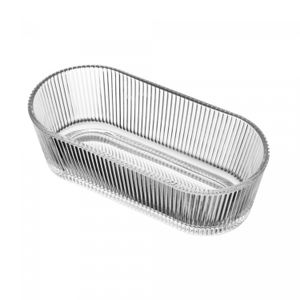 Petisqueira Oval de Vidro Lines 16,5cm x 7,5cm x 5cm - Wolff