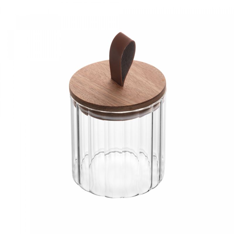 Porta-Mantimento-de-Vidro-Borossilicato-com-Tampa-de-Acacia-Classic-560ml-Wolff