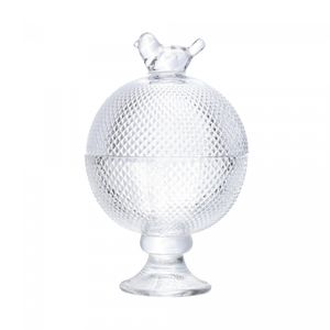 Potiche de Cristal com Pé Bird 8,5cm x 8,5cm x 13cm - Wolff