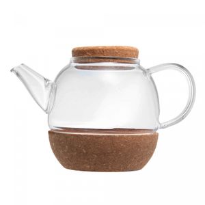 Chaleira de Vidro Borossilicato com Base Antiderrapante e Tampa em Rolha 800ml - Wolff
