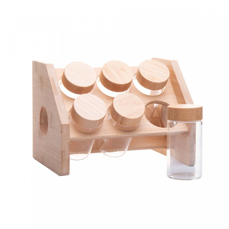 Conjunto-6-Potes-em-Borossilicato-com-Tampa-de-Rosca-e-Rack-em-Bambu-120ml-Wolff
