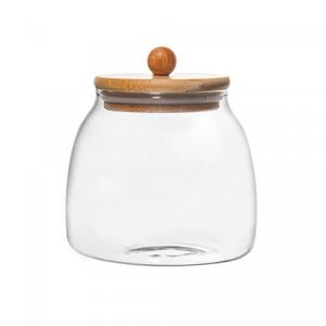 Porta Mantimento de Vidro Borossilicato com Tampa em Bambu 800ml -Wolff