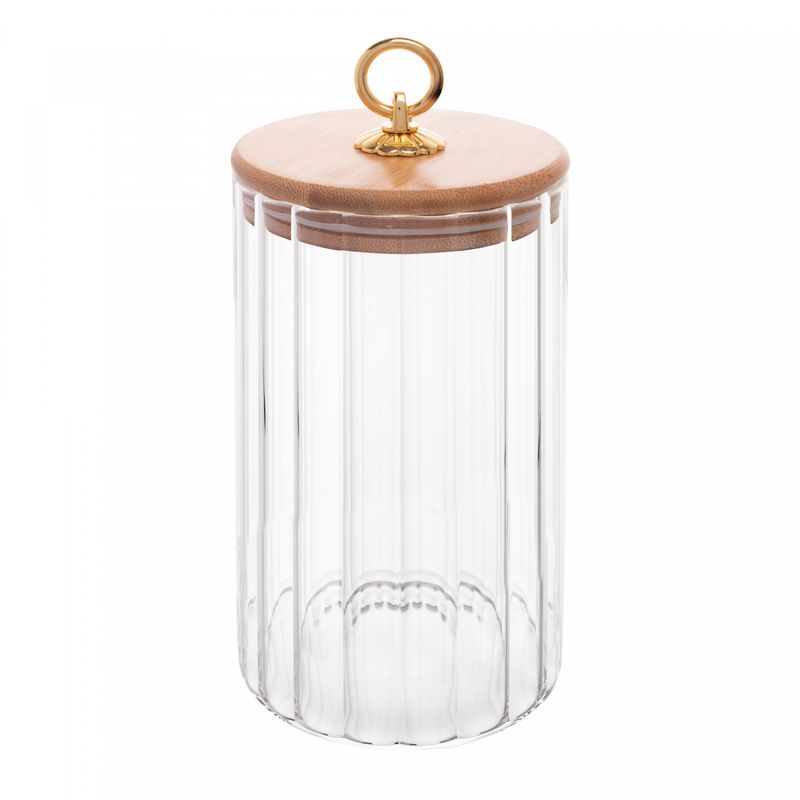 Porta-Mantimento-de-Vidro-Borossilicato-com-Tampa-de-Bambu-Classic-800ml-Wolff