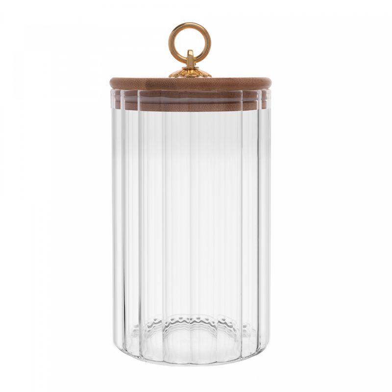 Porta-Mantimento-de-Vidro-Borossilicato-com-Tampa-de-Bambu-Classic-800ml-Wolff