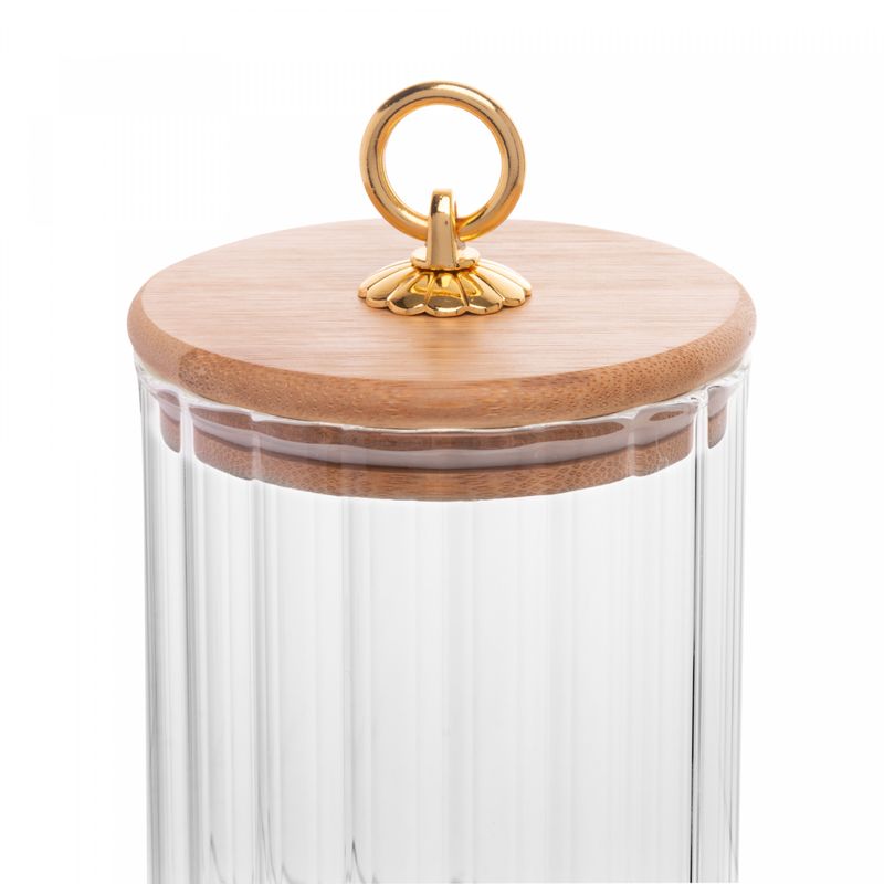 Porta-Mantimento-de-Vidro-Borossilicato-com-Tampa-de-Bambu-Classic-800ml-Wolff