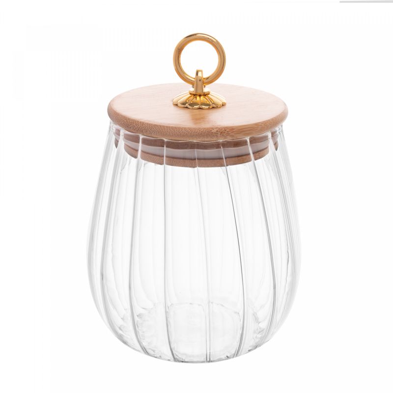 Porta-Mantimento-de-Vidro-Borossilicato-com-Tampa-de-Bambu-Classic-700ml-Wolff