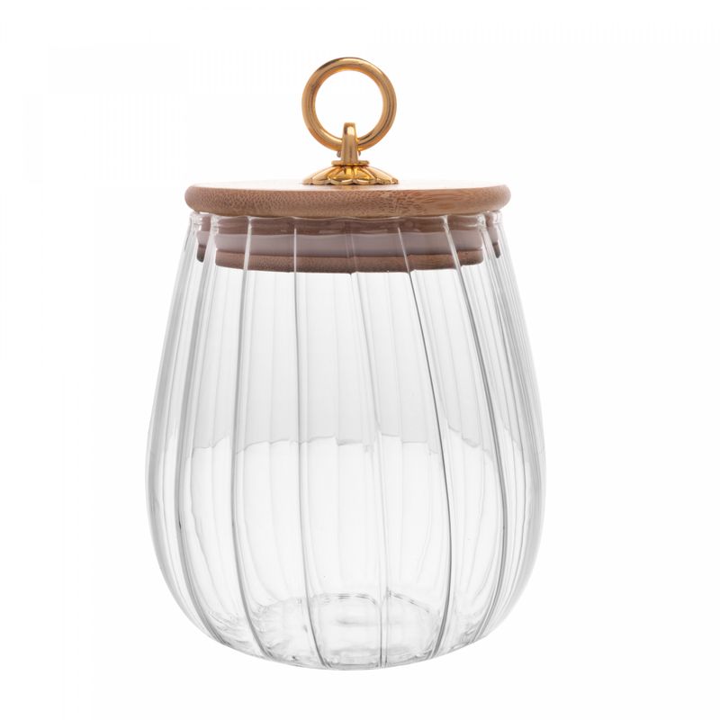 Porta-Mantimento-de-Vidro-Borossilicato-com-Tampa-de-Bambu-Classic-700ml-Wolff