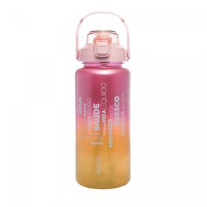Conjunto 3 Garrafas Squeeze de Policarbonato Degradê Cintilante Rosa - Wolff