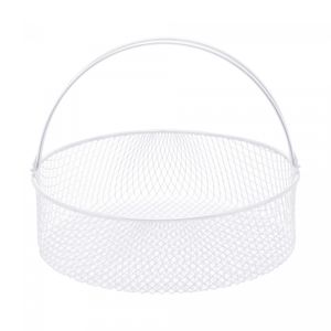 Cesto Redondo de Aço Inox para Air Fryer com Alça 21cm x 21cm x 6cm - Wolff