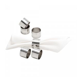 Conjunto 6 Peças Anéis para Guardanapo de Aço Inox Elegance 4cm x 3cm - Wolff