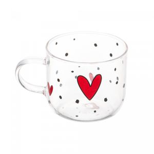 Caneca de Vidro Borossilicato Resistente ao Calor Heart 120ml - Wolff