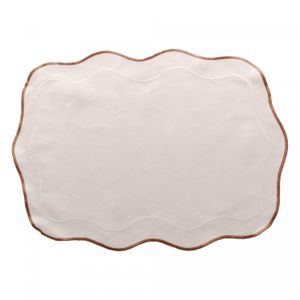 Conjunto 2 Lugares Americanos de Algodão com Bordado Pespontos Bege 33cm x 45cm - Wolff