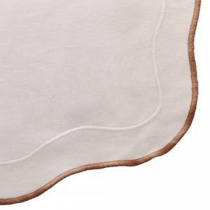 Conjunto 2 Lugares Americanos de Algodão com Bordado Pespontos Bege 33cm x 45cm - Wolff