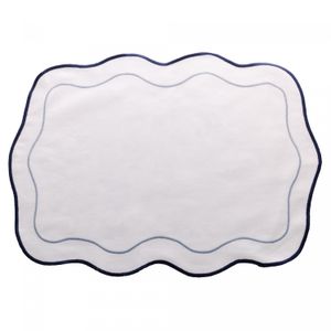 Conjunto 2 Lugares Americanos de Algodão com Bordado Pespontos Branco 33cm x 45cm - Wolff