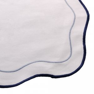 Conjunto 2 Lugares Americanos de Algodão com Bordado Pespontos Branco 33cm x 45cm - Wolff