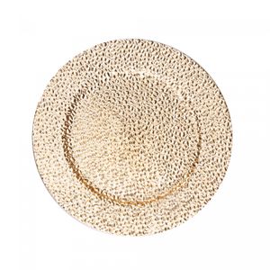 Sousplat de Plástico Martelado Dourado 33cm - Wolff