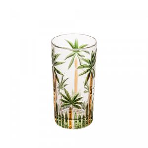 Conjunto Jarra com 6 Copos de Cristal Palm Tree Handpaint - Wolff