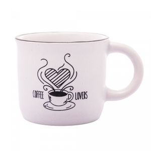 Conjunto 4 Canecas de Café de Cerâmica Coffee Lovers 60ml - Wolff