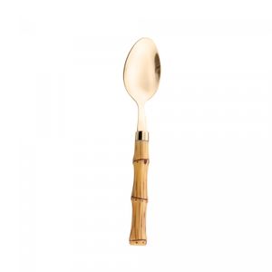 Faqueiro 24 Peças de Aço Inox com Cabo de Plástico Bambu Dourado - Bon Gourmet