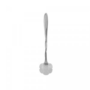 Conjunto 4 Colheres de Chá de Aço Inox Flores Prata - Wolff