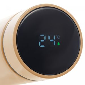 Garrafa Térmica de Aço Inox com Termômetro em LED Dourada 500ml - Wolff
