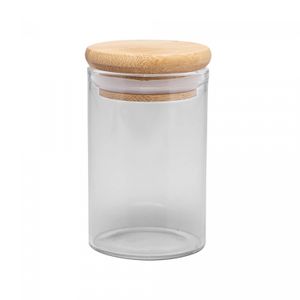Porta Mantimento de Vidro Borossilicato com Tampa de Bambu 90ml - Wolff