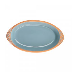 Refratário Oval com Alça Maia 33,5cm x 18,5cm x 4,5cm Turquesa Cerâmica - Wolff