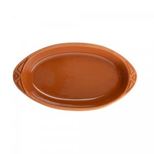 Refratário Oval com Alça Maia 23,5cm x 13,5cm x 3,5cm Terracota Cerâmica - Wolff