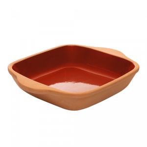 Refratário Quadrado com Alça Maia 34cm x 28cm x 6cm Terracota Cerâmica - Wolff