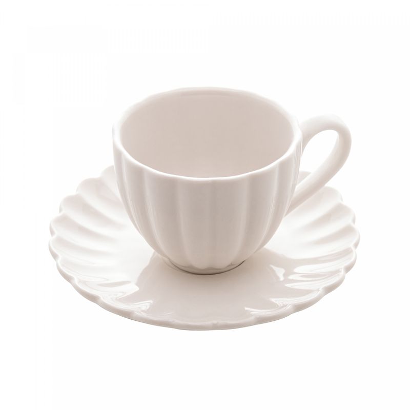 Conjunto-2-Xicaras-de-Cafe-de-Porcelana-com-Pires-Petala-Branco-Matt-90ml-Wolff