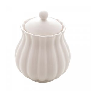 Açucareiro de Porcelana Pétala Branco Matt 10,5cm x 8,5cm - Wolff