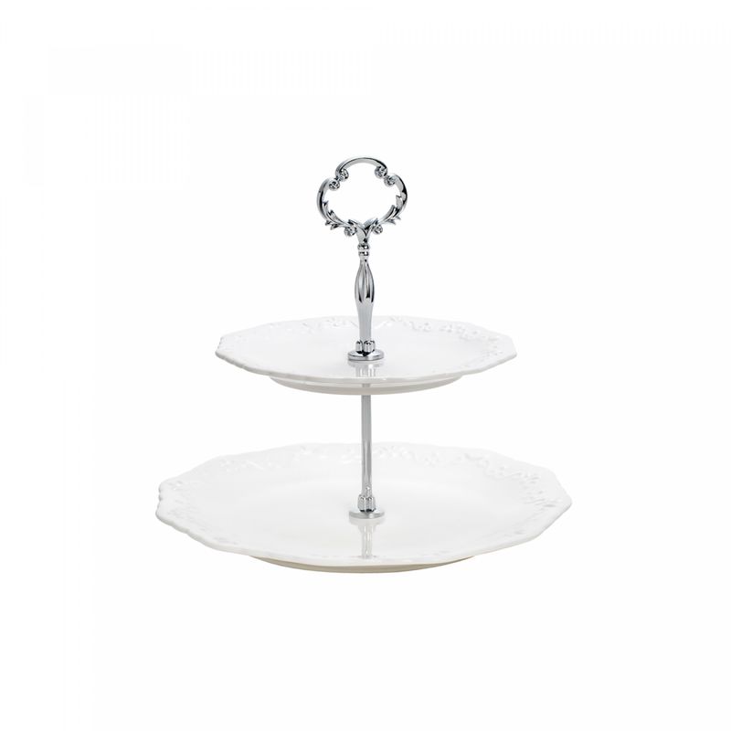 Prato-Duplo-para-Doces-de-Porcelana-Durable-Porcelain-Alto-Relevo-19cm-27cm-x-23cm-Wolff