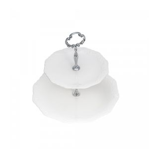 Prato Duplo para Doces de Porcelana Durable Porcelain Alto Relevo 19cm/27cm x 23cm - Wolff