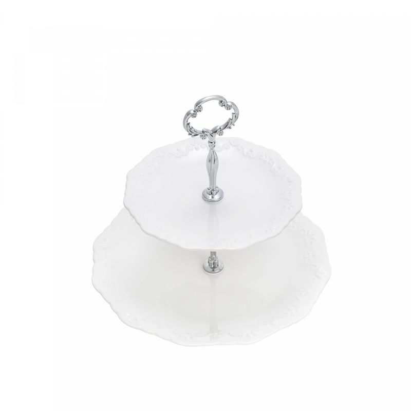 Prato-Duplo-para-Doces-de-Porcelana-Durable-Porcelain-Alto-Relevo-19cm-27cm-x-23cm-Wolff