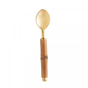 Conjunto 6 Talheres de Aço Inox com Cabo de Bambu Dourado - Wolff