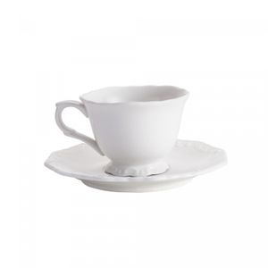 Conjunto 6 Xícaras de Chá de Porcelana Durable Porcelain com Pires Alto Relevo 200ml - Wolff