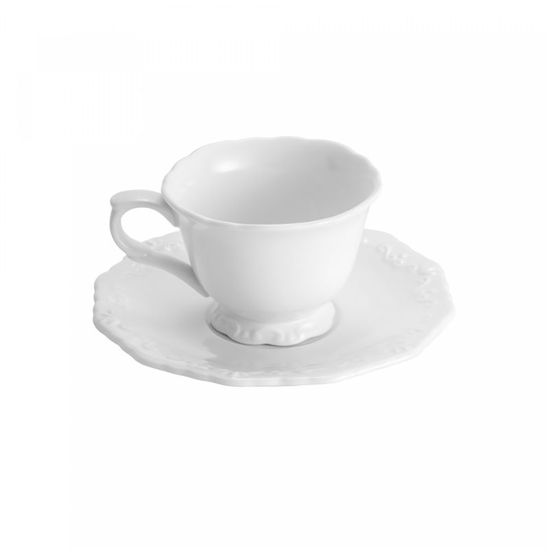 Conjunto-6-Xicaras-de-Cha-de-Porcelana-Durable-Porcelain-com-Pires-Alto-Relevo-200ml-Wolff