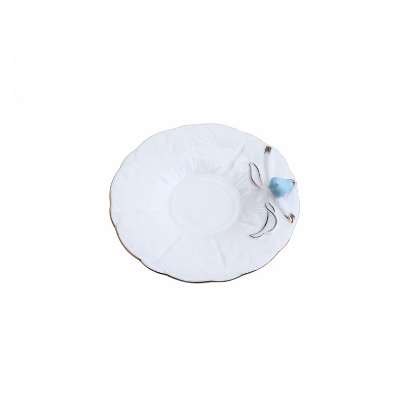 Conjunto-6-Xicaras-de-Cafe-de-Porcelana-Birds-Round-Plate-Branco-100ml-Wolff
